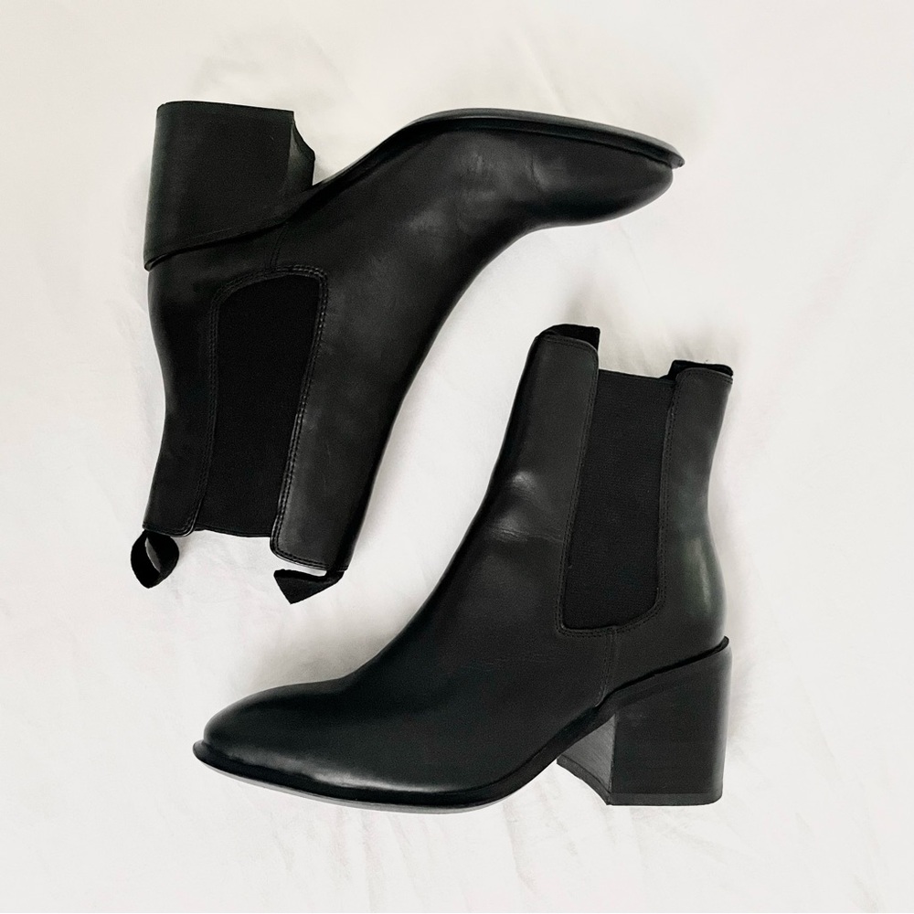Tony Bianco NEW Hampton Black Calais Ankle Stacked Heel Boots